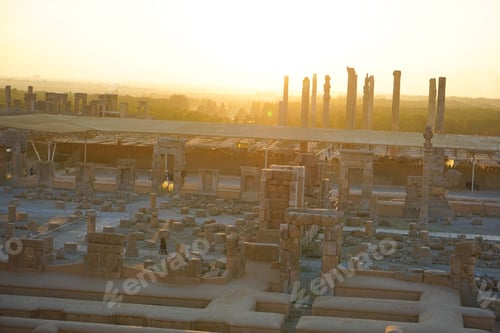Preview: Sunset At Persepolis, Whose Magnificent Ruins Rest At The Foot Of Kuh-E Rahmat (Mountain Of Mercy)