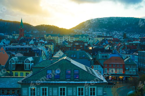 Preview: Bergen City Skyline From High Vantage Point