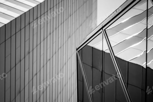 Preview: Windows Of Commercial Building In Hong Kong With B&W Color