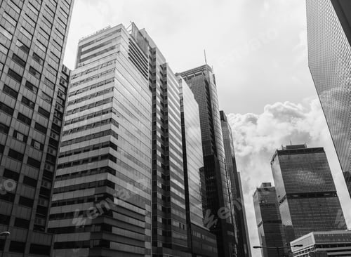Preview: Windows Of Commercial Building With B&W Color