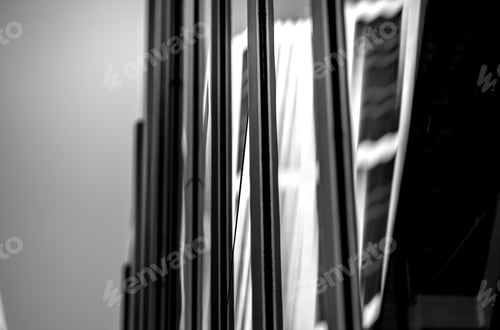 Preview: Windows Of Commercial Building In Hong Kong With B&W Color