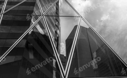 Preview: Windows Of Commercial Building With B&W Color