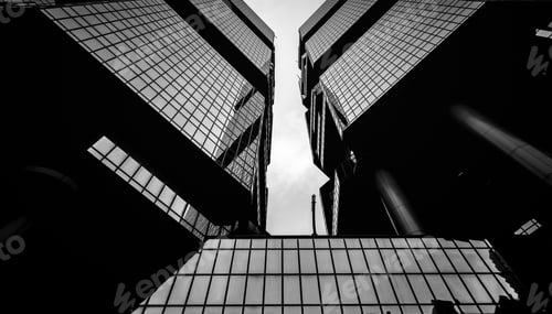 Preview: Windows Of Commercial Building In Hong Kong With B&W Color