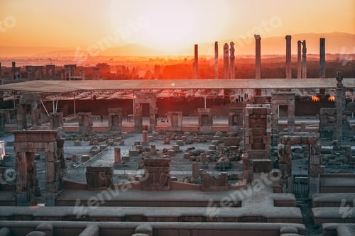 Preview: Sunset At Persepolis, Whose Magnificent Ruins Rest At The Foot Of Kuh-E Rahmat (Mountain Of Mercy)