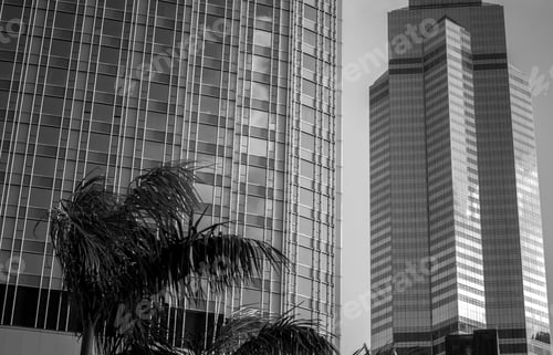 Preview: Windows Of Commercial Building In Hong Kong With B&W Color