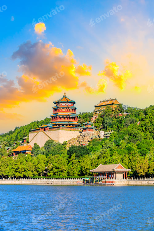 Preview: Imperial Summer Palace In Beijing At Sunset,China.