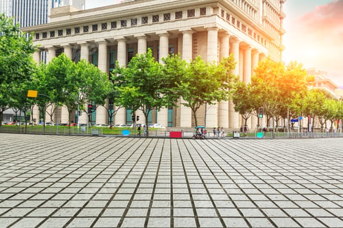 Preview: Empty City Square And Modern Buildings In Shanghai