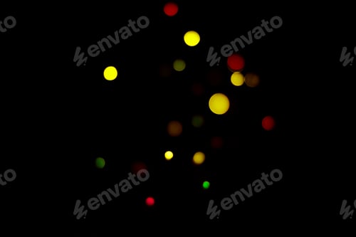 Preview: Blurred Lights On Black Background. Abstract Tetxure. Effect On Photo
