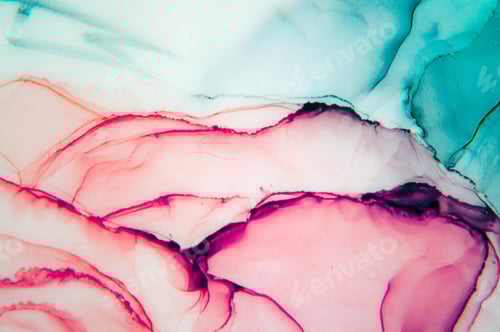 Preview: Watercolor Ink Art: Flowing Pink, Teal, and Purple