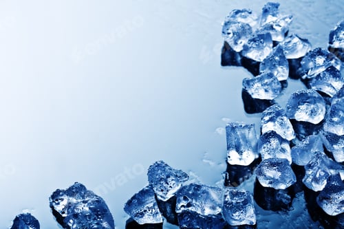 Preview: Background With Ice Cubes In Blue Light