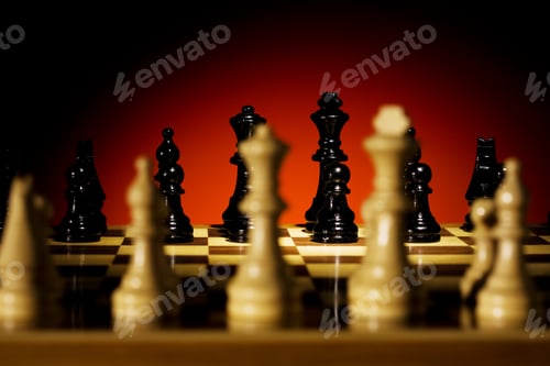 Preview: Close Up View Of The Chess On Red