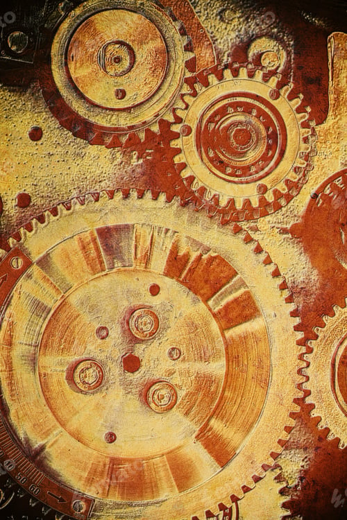 Preview: Close Up View Of Gears From Old Mechanism