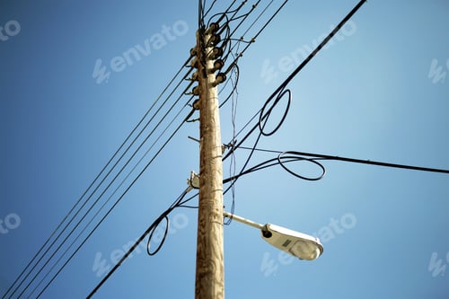 Preview: Power Post On Blue Sky