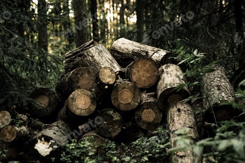 Preview: Logs In The Forest. Photo