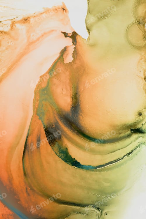 Preview: Ink, Paint, Abstract. Closeup Of The Painting. Colorful Abstract Painting Background