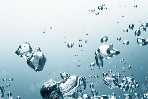 Preview: Close Up View Of Some Ice Pieces In Water