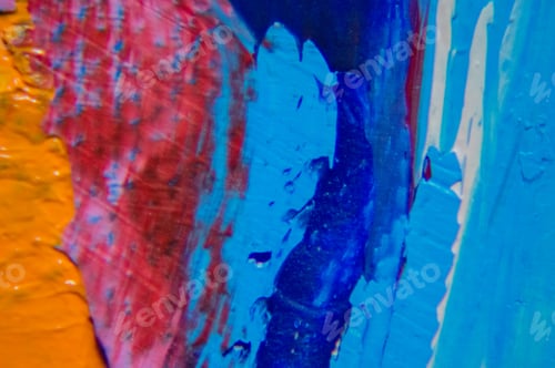 Preview: Fragment. Multicolored Texture Painting. Abstract Art Background. Oil On Canvas. Rough Brushstrokes