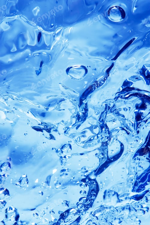 Preview: Blue Water Splash Abstract Background