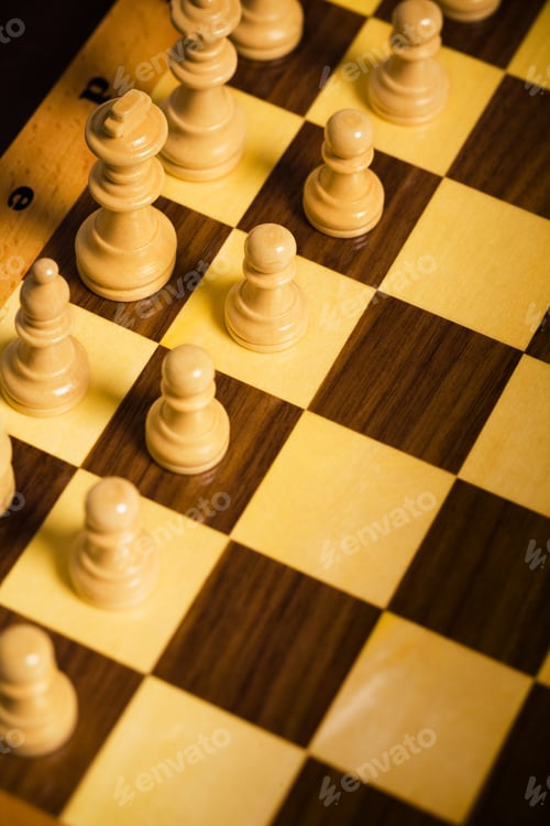 Preview: Close Up View Chess On The Chessboard