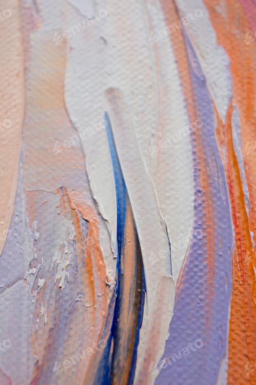 Preview: Fragment. Multicolored Texture Painting. Abstract Art Background. Oil On Canvas. Rough Brushstrokes