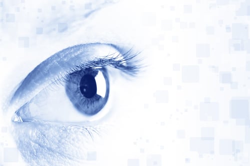 Preview: The Close Up Of Eye. Blue Background