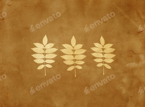 Preview: Leave On Brown Background. Vintage Paper Background
