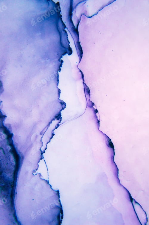 Preview: Abstract Ink Wash Background in Blue and Purple