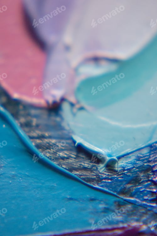 Preview: Abstract Close Up of Pink and Blue Paint