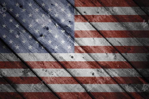Preview: Usa Flag On Old Wooden Background