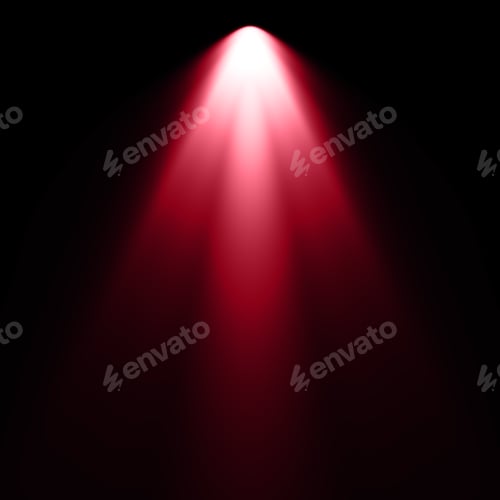 Preview: Isolated Red Spotlight Effect On Black Background. Light Show. Light From The Top Clipart.