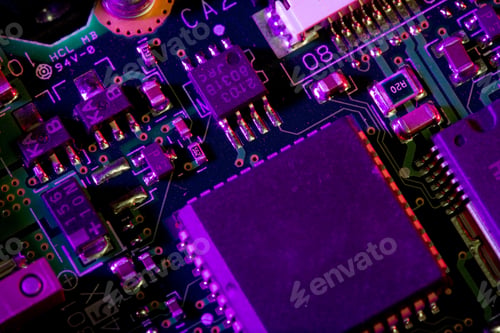 Preview: Close Up View Of The Abstract Microcircuit.