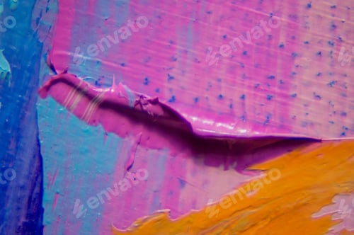 Preview: Fragment. Multicolored Texture Painting. Abstract Art Background. Oil On Canvas. Rough Brushstrokes