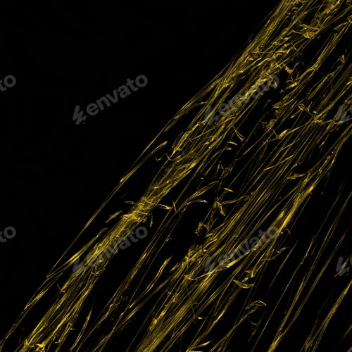 Preview: Transparent Yellow Plastic Wrap On The Black Background. Plastic Shopping Bag Texture. Reusable