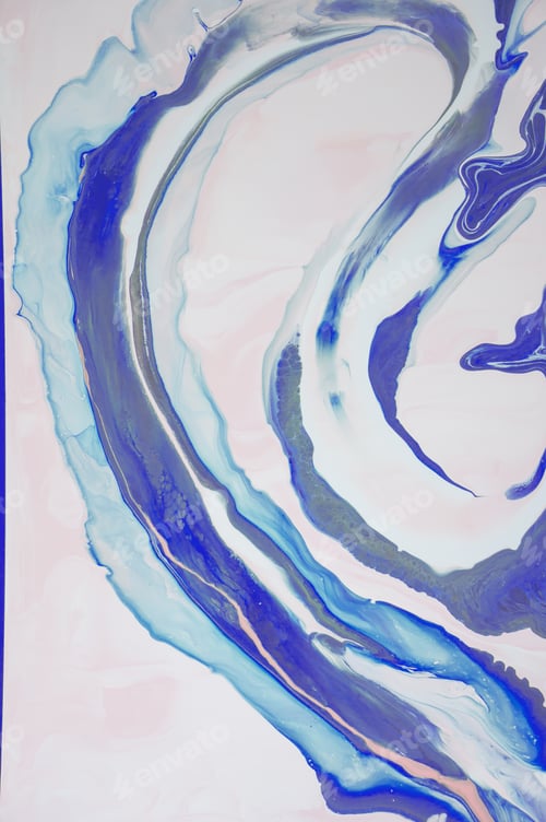Preview: Abstract Swirls of Blue and Pink Fluid Art