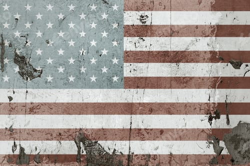 Preview: Usa Flag On Old Background. American Background