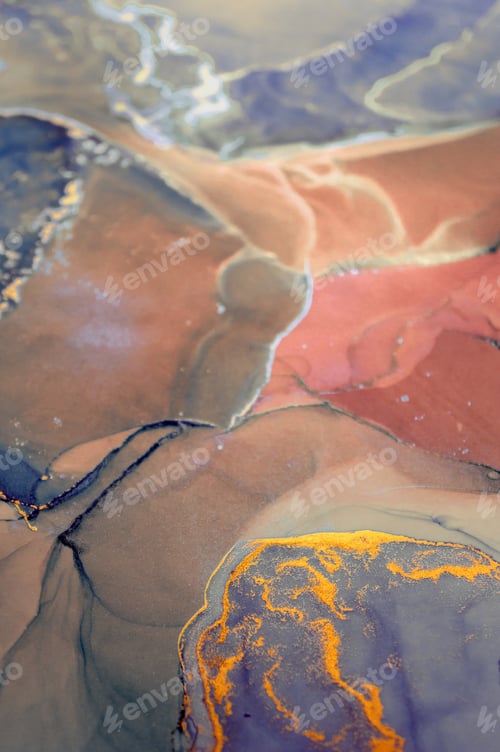 Preview: Ink, Paint, Abstract. Closeup Of The Painting. Colorful Abstract Painting Background