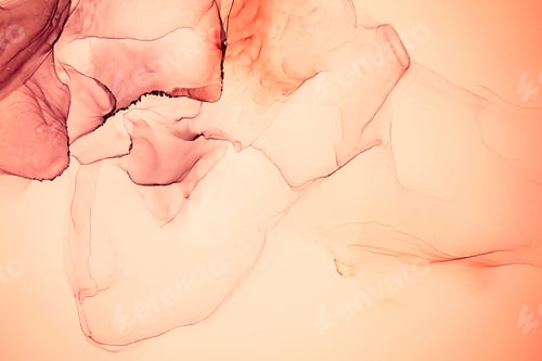 Preview: Abstract Fluid Art Background in Shades of Coral