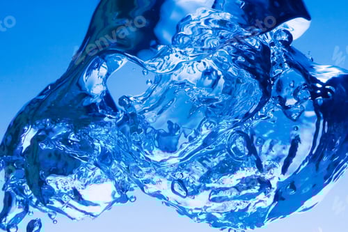 Preview: Abstract Image of Flowing Blue Water on Blue Background