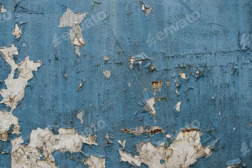 Preview: Old Blue Wall. Grunge Background. Blue Paint