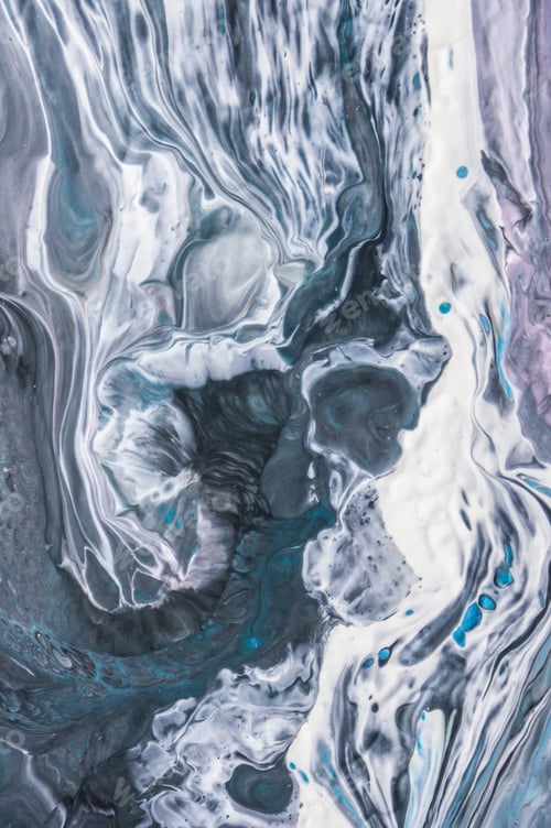 Preview: Abstract Fluid Art Background with Blue and White