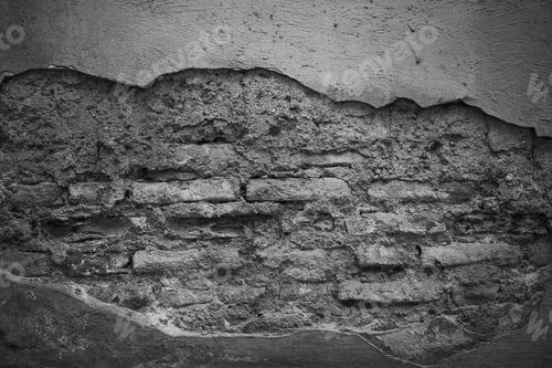 Preview: Old Grey Brick Wall. Grunge Background