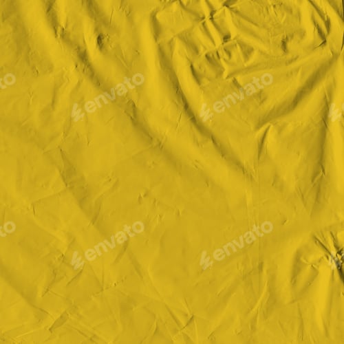 Preview: Transparent Yellow Plastic Wrap On The Black Background. Plastic Shopping Bag Texture. Reusable