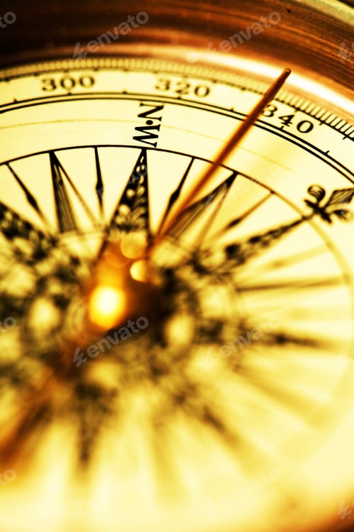 Preview: Closeup Compass On White Background