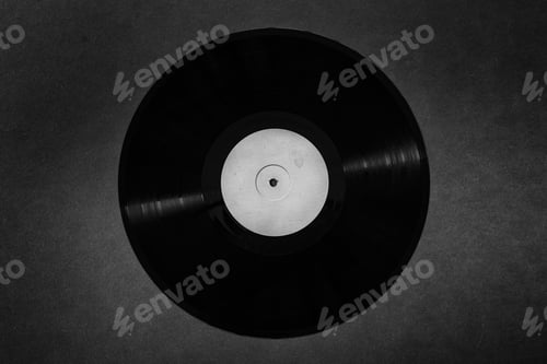 Preview: Old Vinyl Record On A Black Background