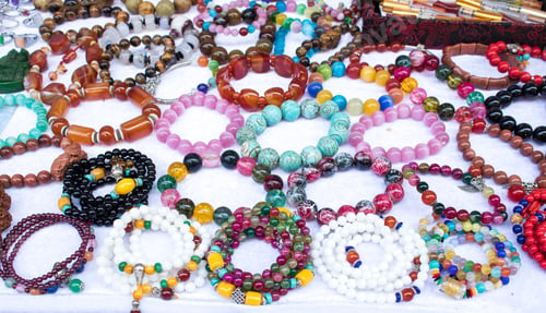 Preview: Background Texture Accessories Bracelet Stone Colorful Of Lifestyle Woman At Market Arrangement
