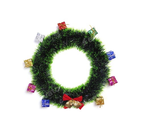 Preview: Leaves Of A Green Pine Tree Are Circles For Decoration In The Christmas Season Concept.