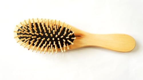 Preview: Wooden Old Comb On White Background