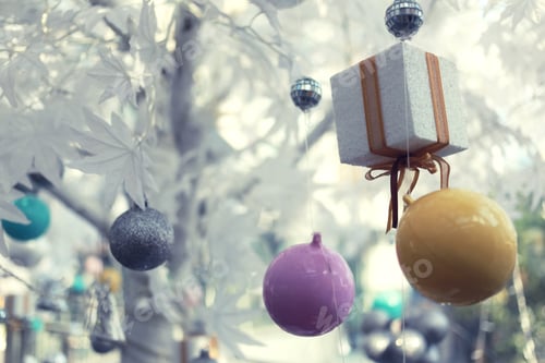 Preview: Christmas Tree Decoration For Design New Year Background.