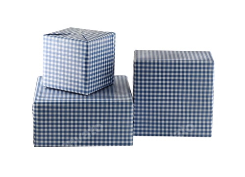 Preview: Blue Gift Box Isolated On White Background And Have Clipping Paths.