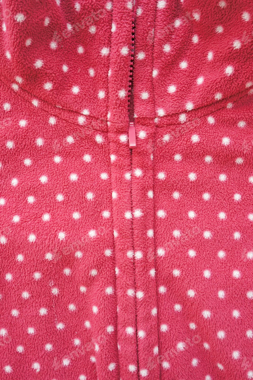 Preview: Closeup Of Zipper Opening Red Fleece Jacket